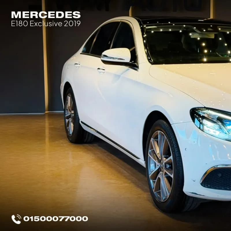 مرسيدس بنز E180 2019 ايكسكلوسيف أبيض أوتوماتيك — مستعملة
