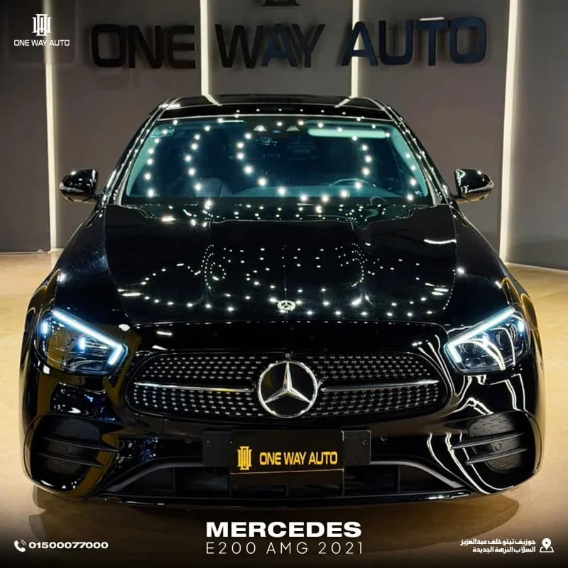 مرسيدس بنز E200 2021 ايه ام جي أسود أوتوماتيك — مستعملة
